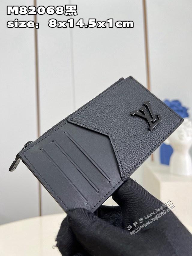LV專櫃2023新款coin零錢名片夾 M82068黑 路易威登粒面牛皮男士卡包 dn1266